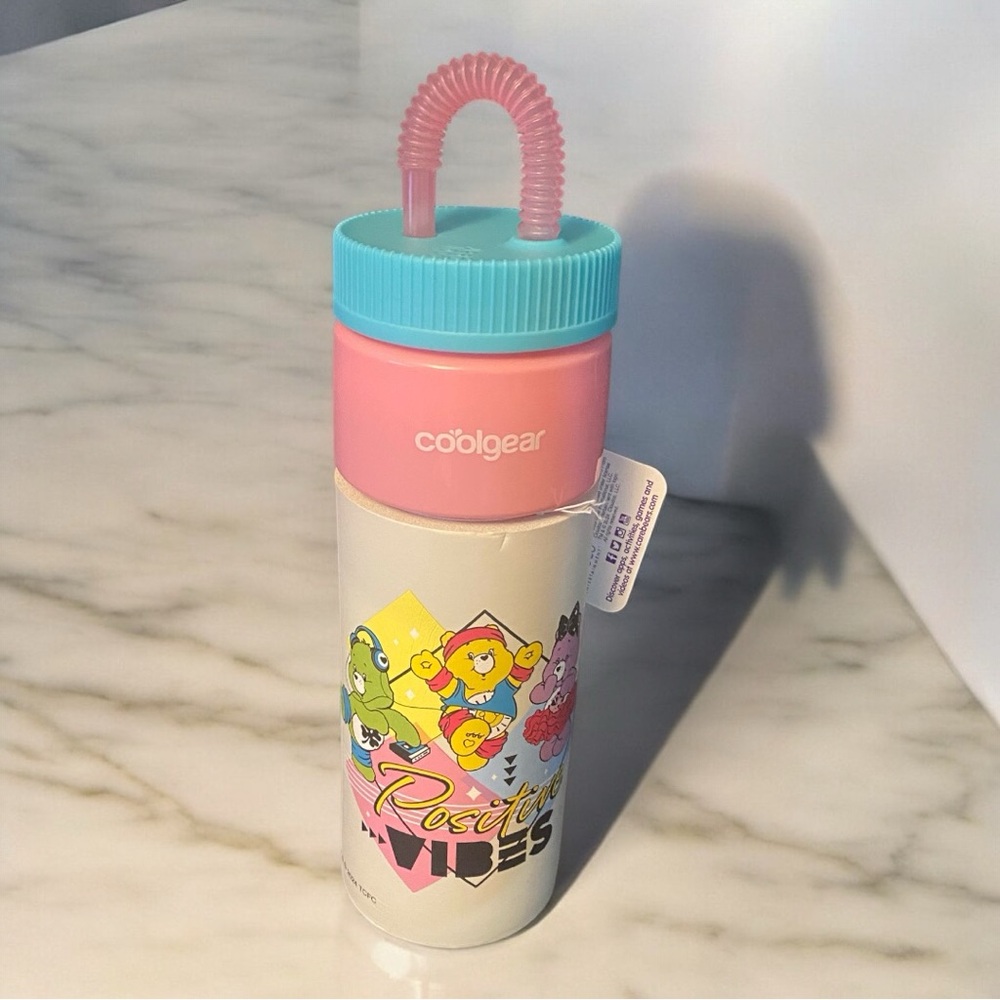 Care Bears CoolGear Tumbler Positive Vibes Water Bottle Koozie 80s